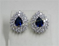 Crystal earrings marked 925, Boucles d'oreilles