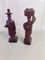 Handcarved wooden orential figurines.
