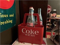 PLASTIC COKE CARRIER AND BOTTLES