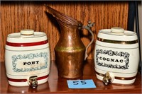 Royal Victoria pottery w/ brass vase
