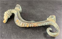 Cast iron sea horse handle about 7" long