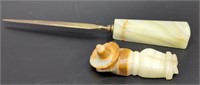 Marble Handled Letter Opener & Paper Weight