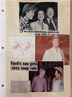 Jack Ford Photo Album Page with signature cut