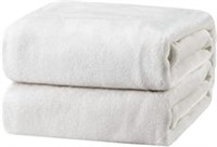 Bedsure Cream Fleece Blanket Luxury Flannel