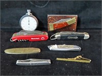 GROUPING: SWISS ARMY STYLE KNIFE, CAMP KNIFE,