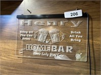 Henry Home Bar Light Up Bar Sign