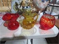 BOHEMIAN, CRACKLE & AMBERINA GLASS