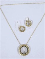 10K Yellow Gold Necklace, Earring & Pendant Set