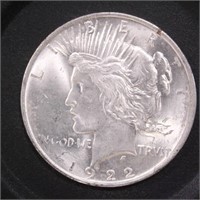 US Coins 1922 Peace Silver Dollar, Circulated