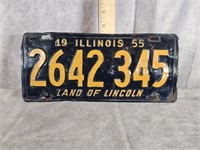 1955 ILLINOIS LICENSE PLATE