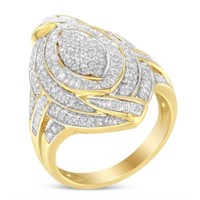 10k Gold-pl. 1.19ct Diamond Cocktail Ring