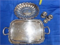 Silver Plate Tray & Bowl