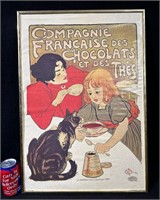 French Art Nouveau Chocolate Cat Poster