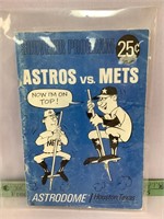 Astros vs Mets 1967 program