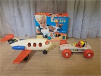 1970 Fisher Price Play Family Fun Jet with Box,