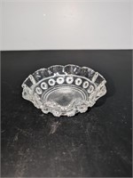 Vintage Pressed Glass Candy Dish Scalloped Edge