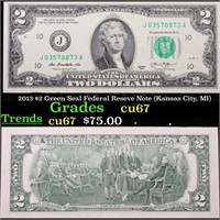 2013 $2 Green Seal Federal Reseve Note (Kansas Cit