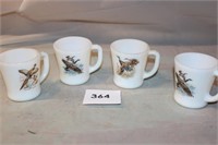 4 FIRE KING DUCK COFFEE MUGS