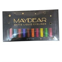 Maydear Matte Liquid Eyeliner Set - 12-Pack of Vib
