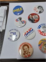 Lot of Political Button Pins to Include Dole,