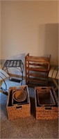 Wicker Baskets- Wine Rack- Side Tables- Plant