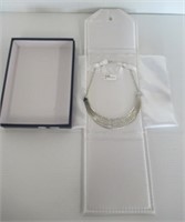 Sterling Silver Italian 6 Row Necklace with Box.