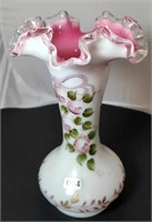 Charleton Purple Roses & Bows on Peach Crest Vase