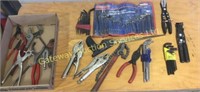 Allen wrenches, vise grips, pliers,