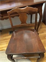 Vintage cabriole leg splat back wooden chair