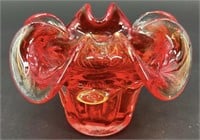 Murano Red Art Glass Ashtray