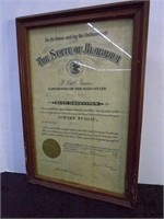 1938 Notary Certificate Signed by Bill Graves