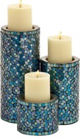 Deco 79 Metal Handmade Candle Holder with Mosaic