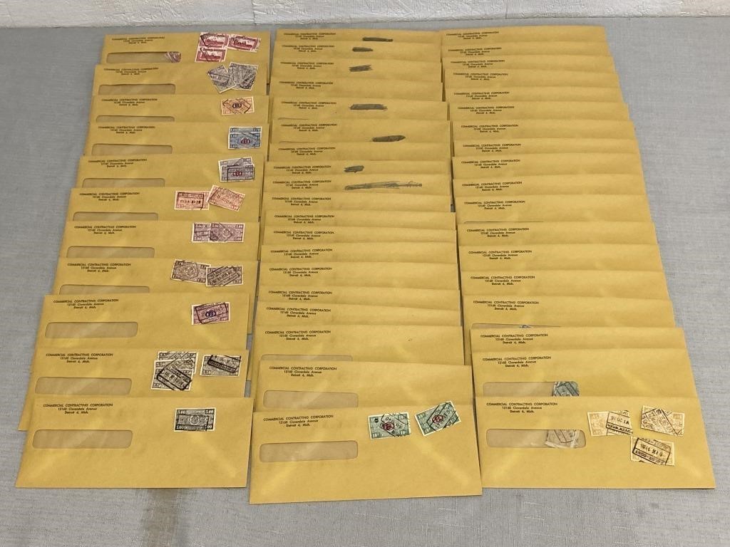 48 Envelopes Of Vintage Stamps
