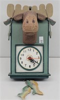 Moose Clock w/ Trout Pendulum
