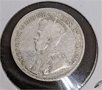1935 Canadian Silver 25-Cent Quarter Coin