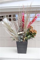 Large Artificial Floral in Wicker Basket,