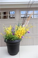 Large Artificial Floral in Wicker Basket,