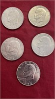 5 EISENHOWER DOLLARS