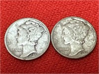 1941-S & 1942 Mercury Silver Dimes
