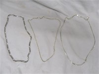 (3) STERLING SILVER NECKLACES - ITALIAN MARINE