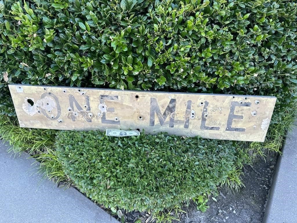 Railroad "One MIle" Metal Sign