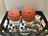Tray of Sports Piggy Banks Various Sizes