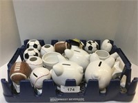 Tray of Small Piggy Banks Various Sizes & Styles