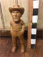 Hand carved wooden farmer