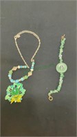 Mixed jewelry lot including a necklace with