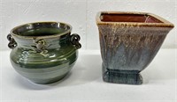 2 Pottery Planters - Square one is Apropos Home