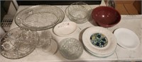 Lot of Glassware, Plates & Bowls