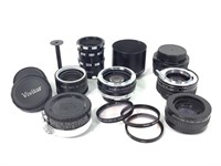6 Teleconverter Lenses + 3 Filters, Lens Caps +
