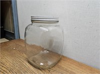 VINTAGE 128 fl oz Glass Jar