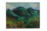 Vintage Signed Oil on Canvas Landscape Art
